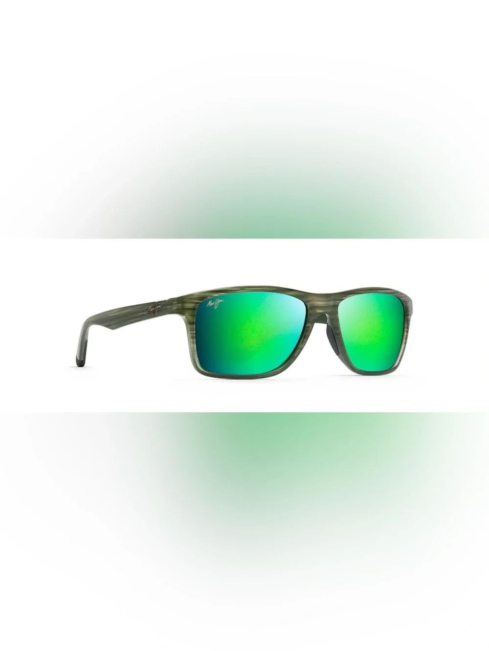 MAUI JIM Olive Stripe Fade Maui Green Mirror Superthin Glass Size 58-18-145